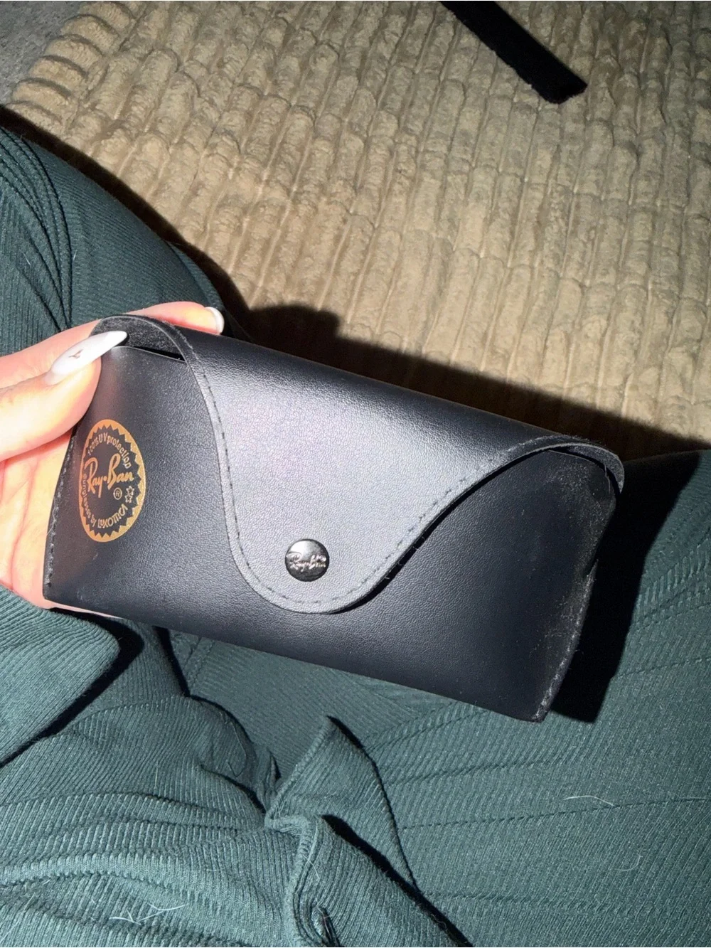 Ray-Ban Black Rectangular Sunglasses with Dark Lenses